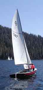 Steve in the Day Sailer at Huntington Lake